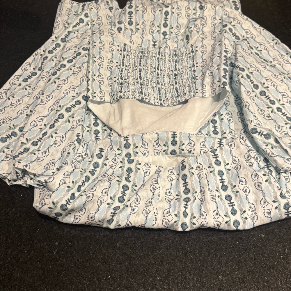 HYACINTH HOUSE Blue Geo Stripe Cut Out Campbell Dress - Picture 9 of 13